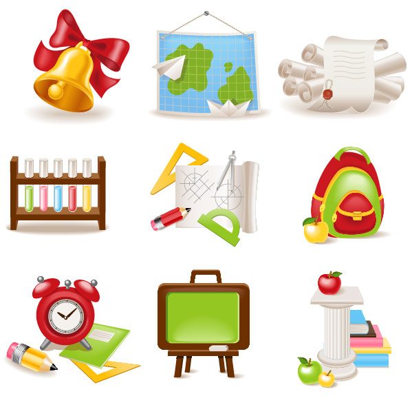 cute cartoon School Supplies vector set 04 supplies school cute cartoon cute cartoon   