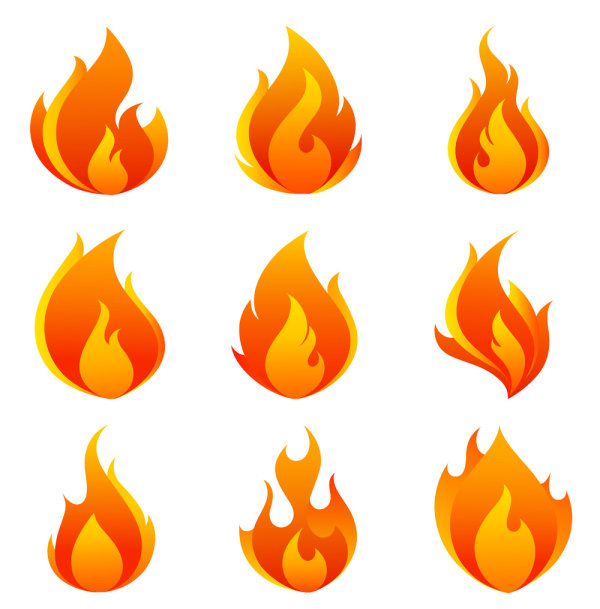 Elements of Vivid flame vector Icon 05 vivid flame elements element   