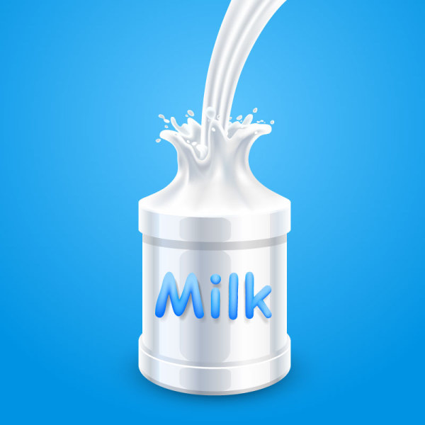 Milk and milk bottles vector material milk material bottles   