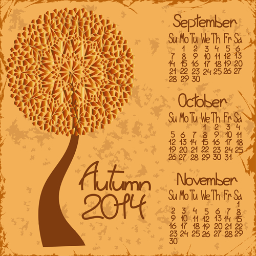 2014 year calendar vector set 02 year calendar 2014   