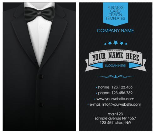 Creative suit with business cards vector set 01 suit business cards business card business   