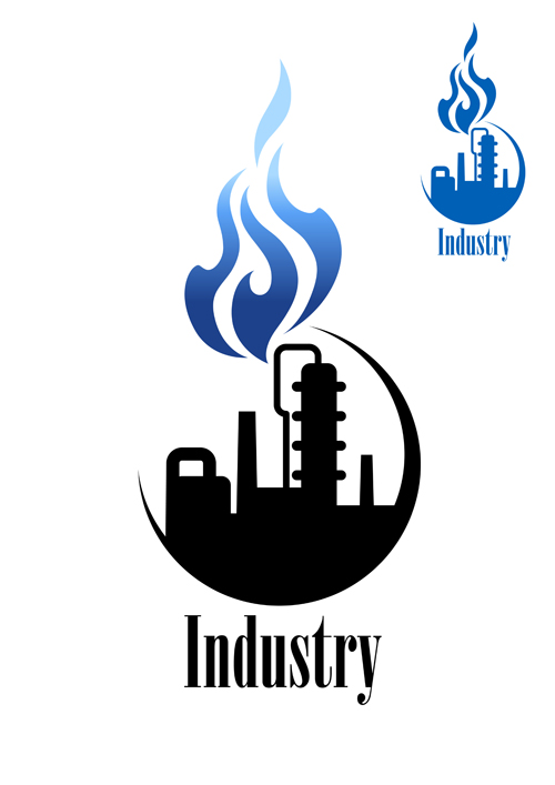 Oil refinery industry logo vector 01 oil industry   