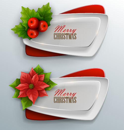 Christmas layered banners vector 02 layered christmas banners   