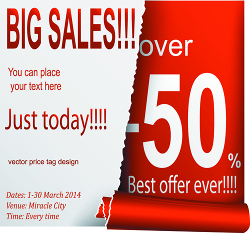 Red style sale discounts background vector 03 sale Red style discount background   