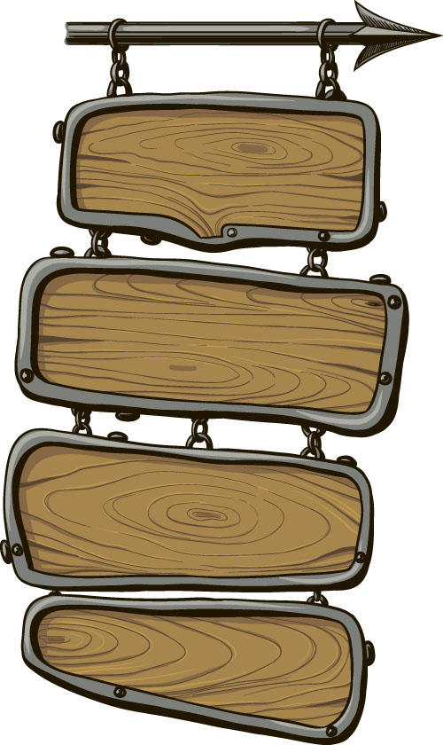 Wooden signs design vectors set 03 wooden signs design   