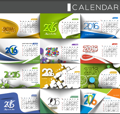 2016 desk calendar template vectors set 13 template calendar 2016   