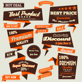 Retro Premium Quality labels design set 04 quality premium labels label   