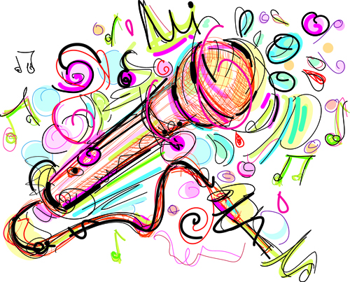 Hand drawn colored musical instruments vector 04 musical instruments musical hand drawn colored   
