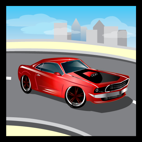 Cartoon sports car design vectors set 05 sports cartoon car   