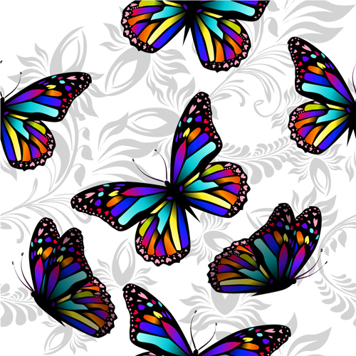 Butterflies with floral vector seamless pattern vector 05 seamless pattern floral butterflies   