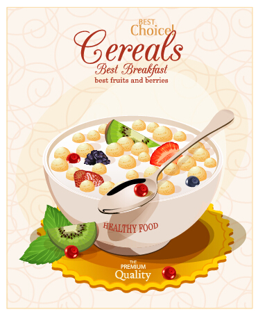 Creative cereals food advertising poster vector poster creative advertising   