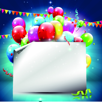 Beautiful colorful balloons Happy Birthday background vector 02 happy birthday happy colorful birthday beautiful balloons balloon background vector background   