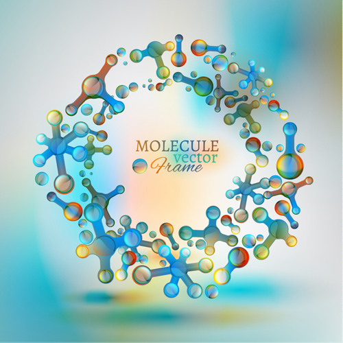 Colorful molecule frame vector material molecule frame colorful   