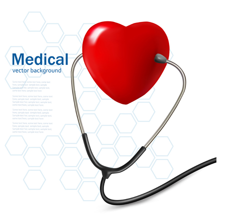 Red heart and stethoscope design vector 01 vector stethoscope red heart   