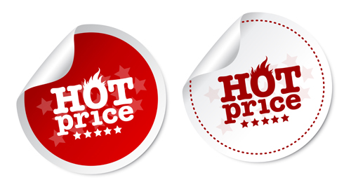 Vector hot price stickers design material 05 stickers price material design   