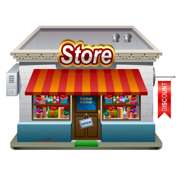 Elements of Cartoon Store vector 01 store elements element cartoon   