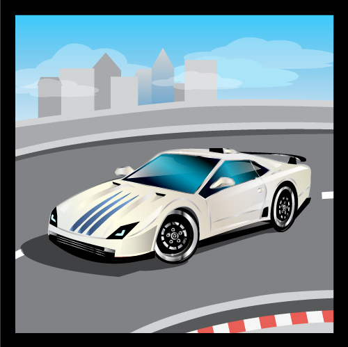 Cartoon sports car design vectors set 10 sports cartoon car   