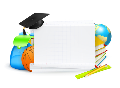 School elements and paper design vector 05 school paper elements element   