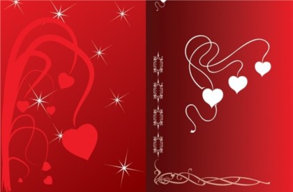 Romantic red background with heart vector romantic red heart background   