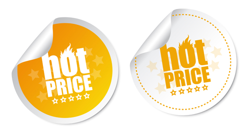 Vector hot price stickers design material 04 stickers price material design   
