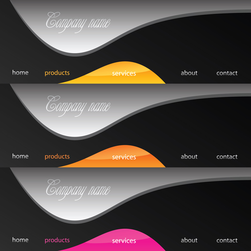 Web sites menu vectors material set 02 web menu material   