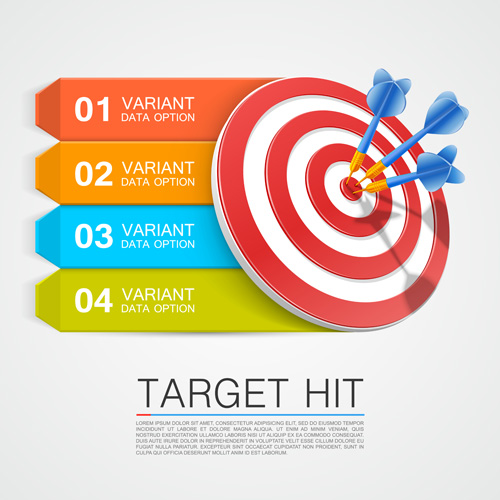 Target hit with infographics vector 02 target infographics hit   