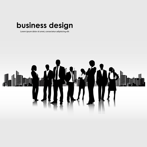 Different Business people vector background set 03 people different business   