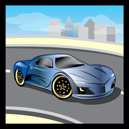 Cartoon sports car design vectors set 03 sports cartoon car   