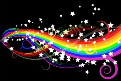 Seven rainbow gorgeous background vector Seven rainbow gorgeous background   