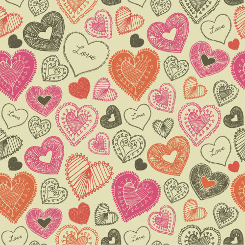 Valentines day heart seamless pattern vectors 14 valentines seamless pattern heart day   