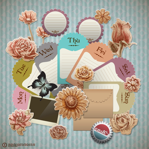 vintage scrapbook elements vector 02 vintage scrapbook elements   