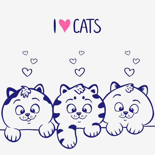 Cute blue cats vector graphic cats blue   