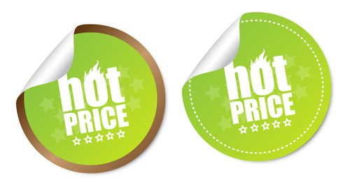 Vector hot price stickers design material 01 stickers price material design   