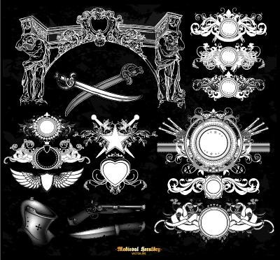 Classical heraldry ornaments vector material 04 ornaments ornament heraldry classical   