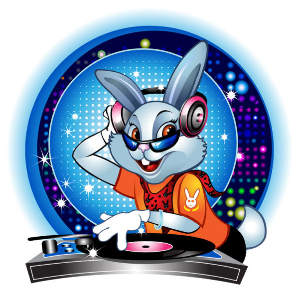 Cute cartoon DJ Rabbit vector rabbit DJ cute cartoon cute cartoon   