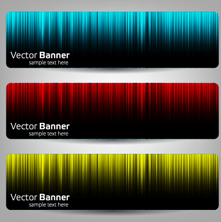 Colorful optical line vector banner 04 optical line colorful banner   