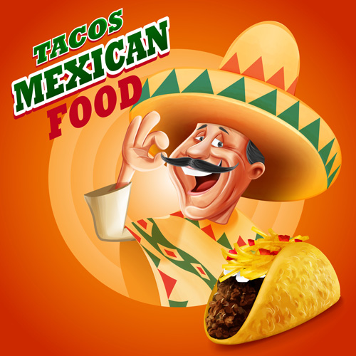 Tacos mexican food poster vintage vector Tacos poster mexican   