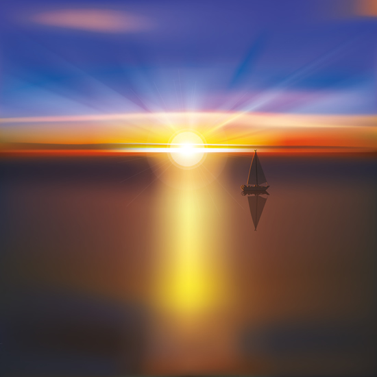 Beautiful sunset scenery vector 04 sunset scenery beautiful   