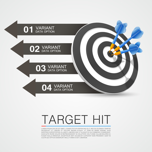 Target hit with infographics vector 01 target infographics hit   