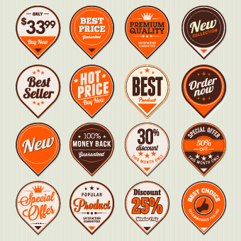 Retro Premium Quality labels design set 05 quality premium labels label   