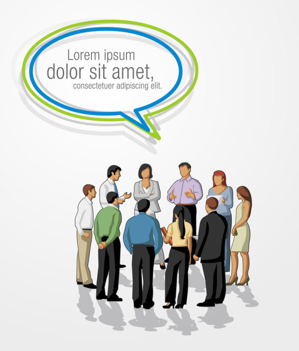 Cartoon People and Speech Bubbles vector Graphics 03 speech bubbles speech people cartoon   