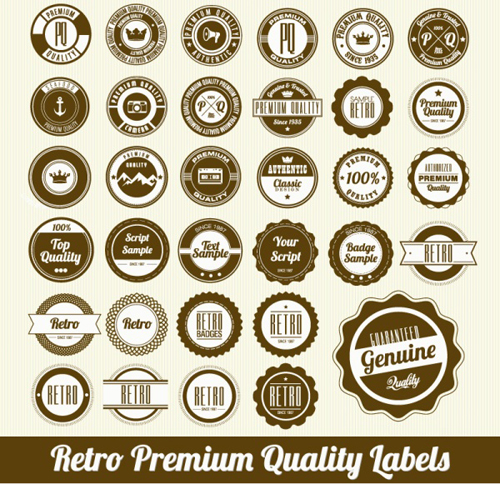 Round Premium Quality labels vintage vector vintage round quality premium labels   