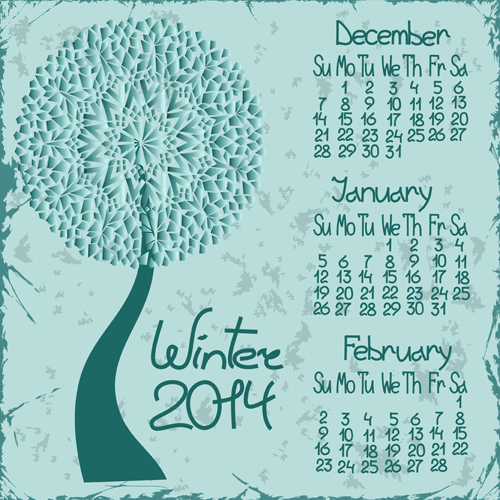 2014 year calendar vector set 03 year calendar 2014   
