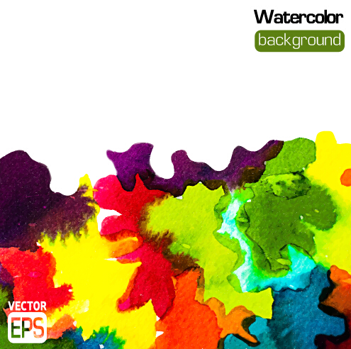 Watercolor colourful background abstract vector 01 watercolor Colourful background   