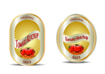 Ketchup label stickers creative vector 04 stickers sticker labels label ketchup creative   