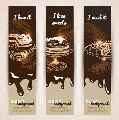 Chocolate with cupcake banners background vector 07 cupcake chocolate banners banner background vector background   