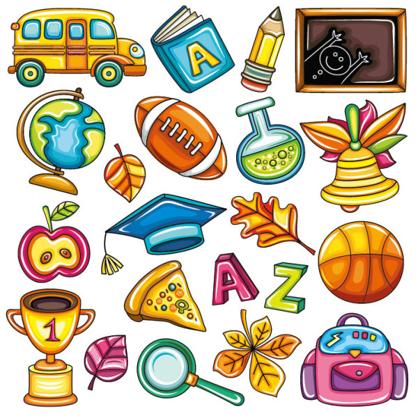 Elements of School design icon vector 01 school elements element   