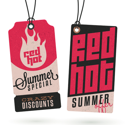 Vintage cardboard summer discount sale tags vector 02 vintage summer sale discount cardboard   