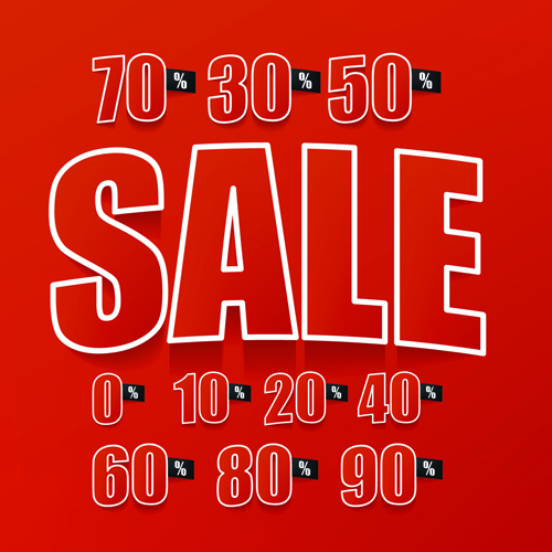 Red style price sale background vector sale Red style background vector background   
