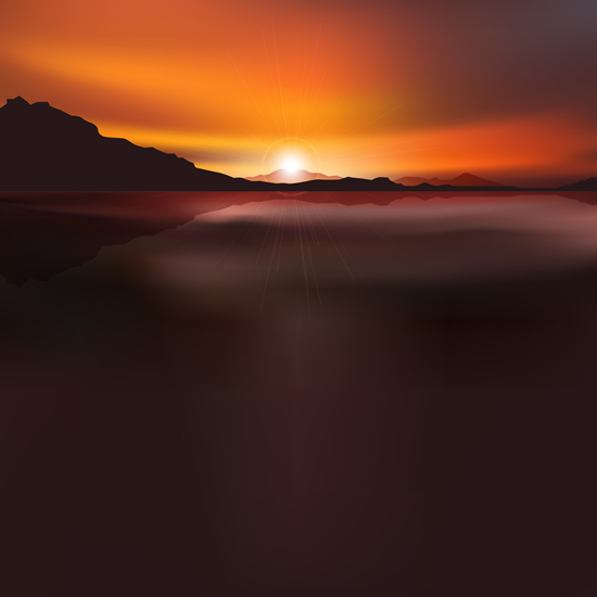 Beautiful sunset scenery vector 01 sunset scenery scene beautiful   